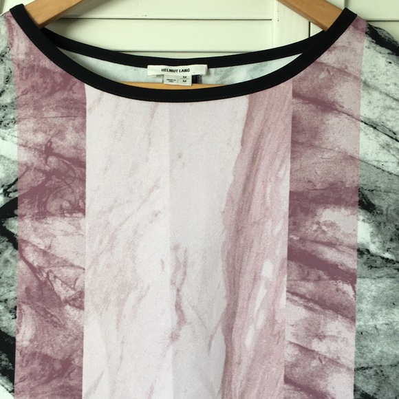 Helmut Lang Mason Abstract Marble Geometric Print Top M - Picture 3 of 9